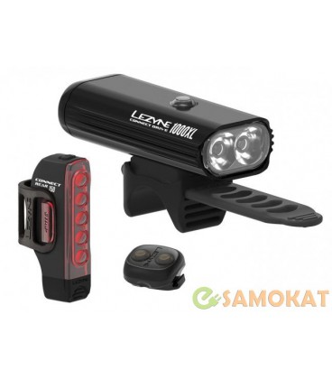 Комплект света Lezyne Connect Drive PRO 1000XL / Strip Connect черный