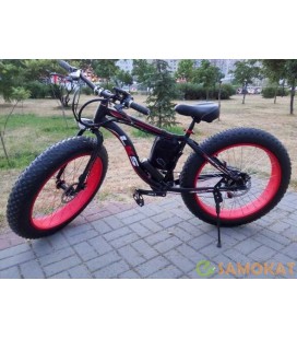 Электровелосипед LKS FATBIKE Electro Rear Drive (черно-красный) (500W)