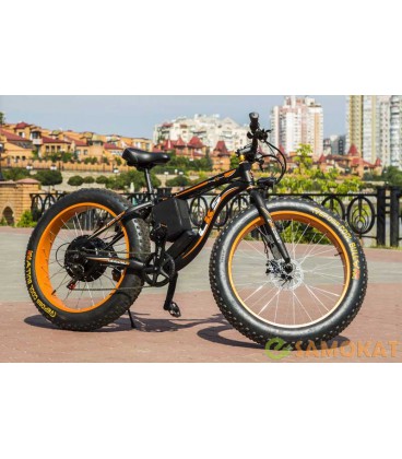 Электровелосипед LKS FATBIKE Electro Rear Drive (черно-оранжевый)