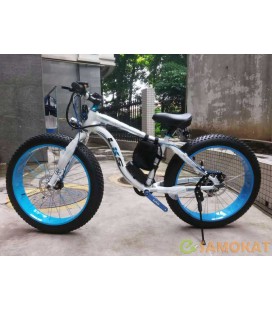 Электровелосипед LKS FATBIKE Electro Rear Drive (бело-голубой)