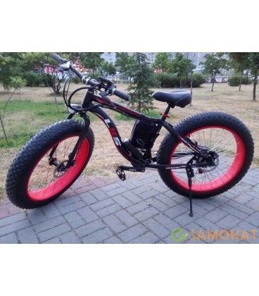 Электровелосипед LKS FATBIKE Electro Rear Drive (черно-красный)