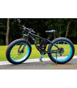 Электровелосипед LKS FATBIKE Electro Rear Drive (черно-голубой)
